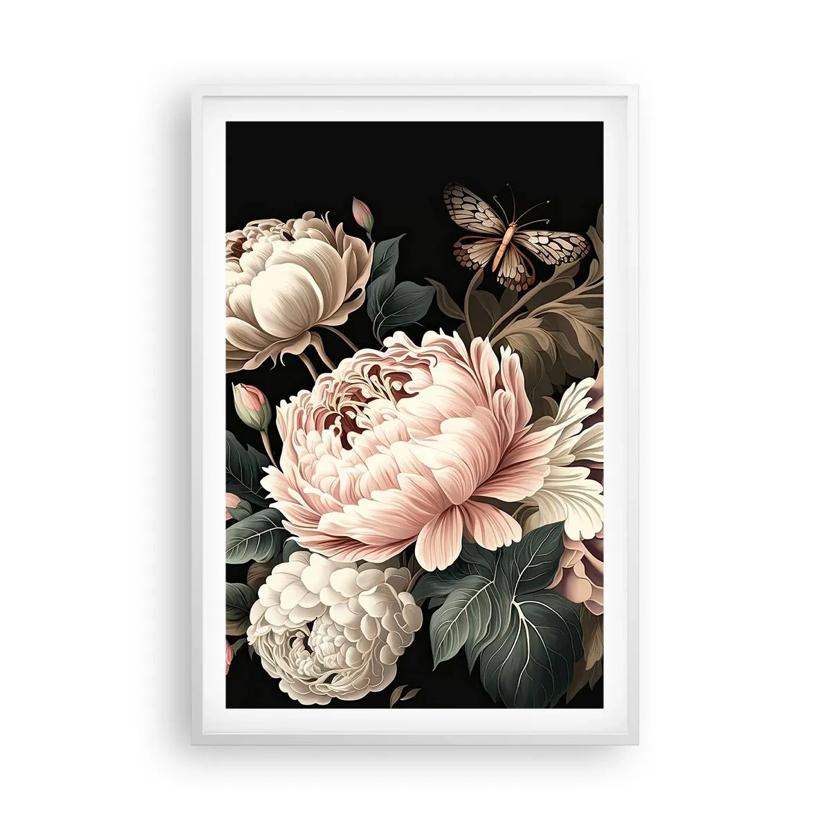 Affiche dans un cadre blanc - Poster - De style baroque - 61x91 cm
