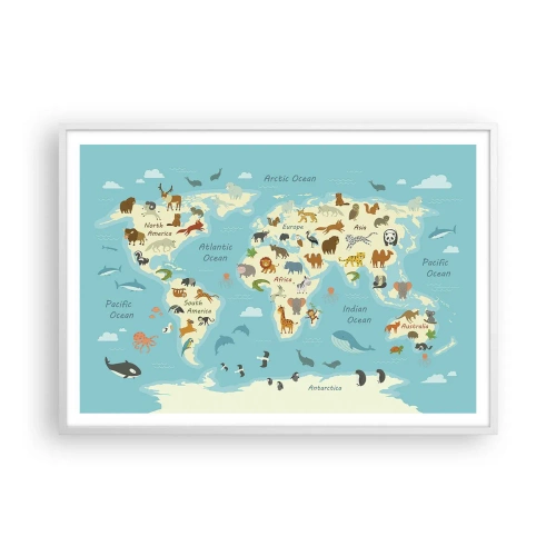 Affiche dans un cadre blanc - Poster - De bons voisins - 100x70 cm