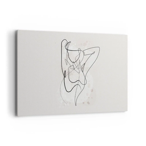 Impression sur toile - Image sur toile - Figure d'art linéaire abstraite sur fond clair - 120x80cm - L'art de la séduction - Décoration murale moderne pour le salon et la chambre ARTTOR