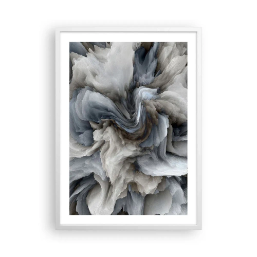 Affiche dans un cadre blanc - Poster - Pierre et fleur - 50x70 cm