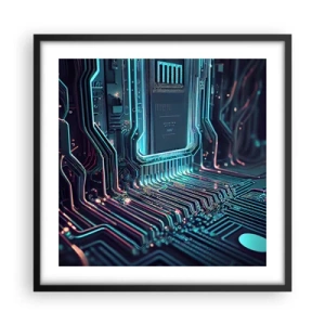 Affiche dans un cadre noir - Poster - Je pense comme ça… - 50x50 cm