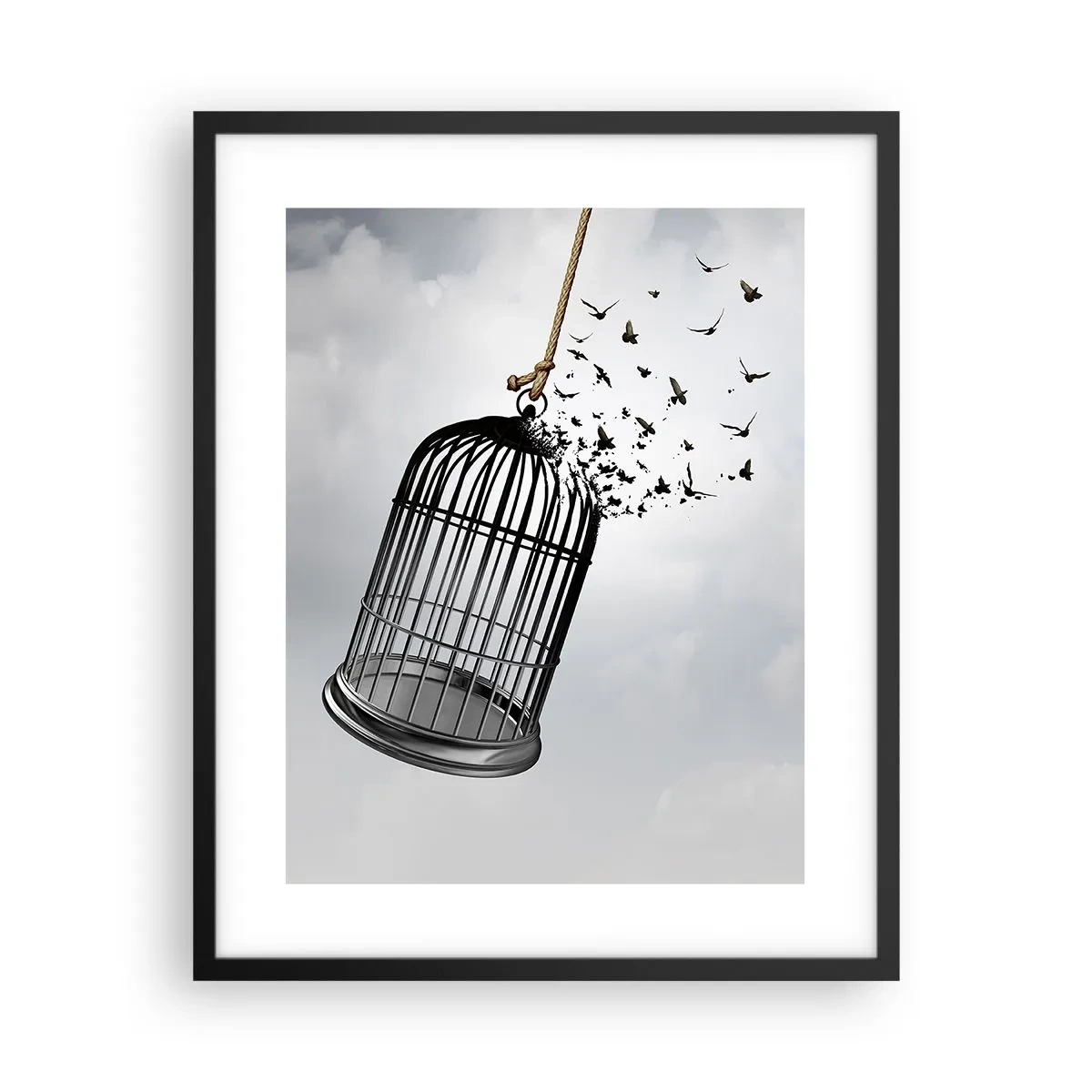 Affiche dans un cadre noir - Poster - Foie...Espoir...Liberté! - 40x50 cm