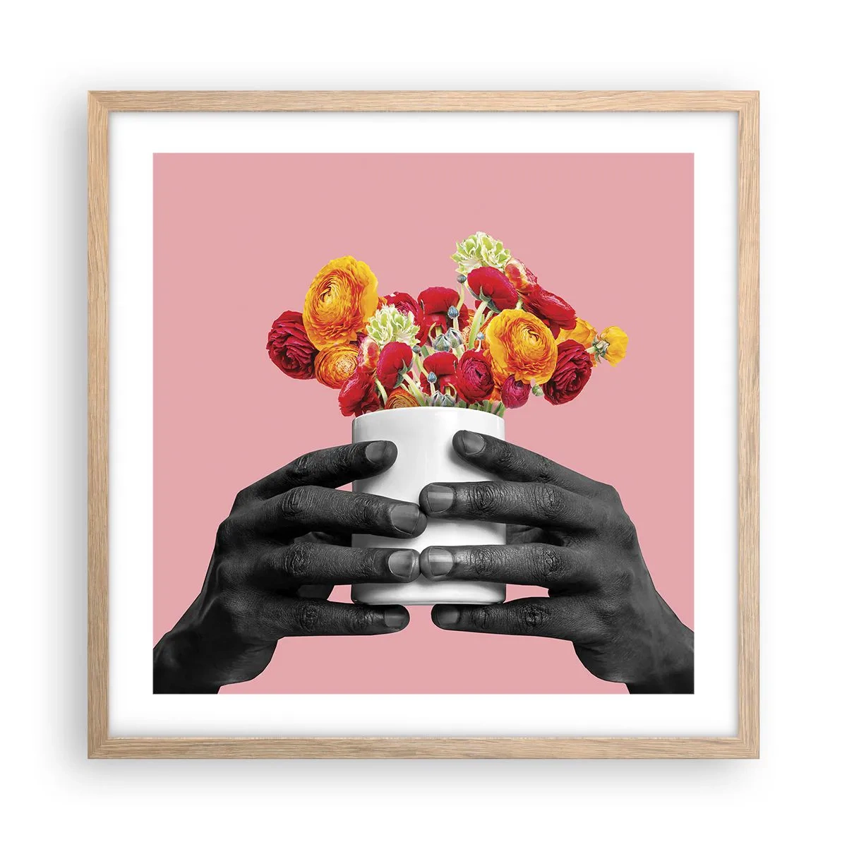 Affiche dans un chêne clair - Poster - Apothéose de la vie - 50x50 cm