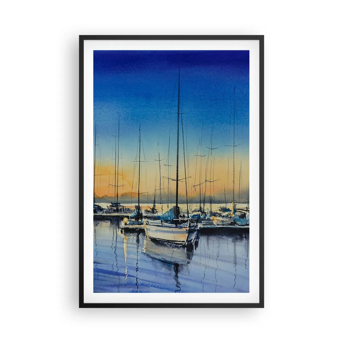 Affiche dans un cadre noir - Poster - Fin d'une belle journée - 61x91 cm