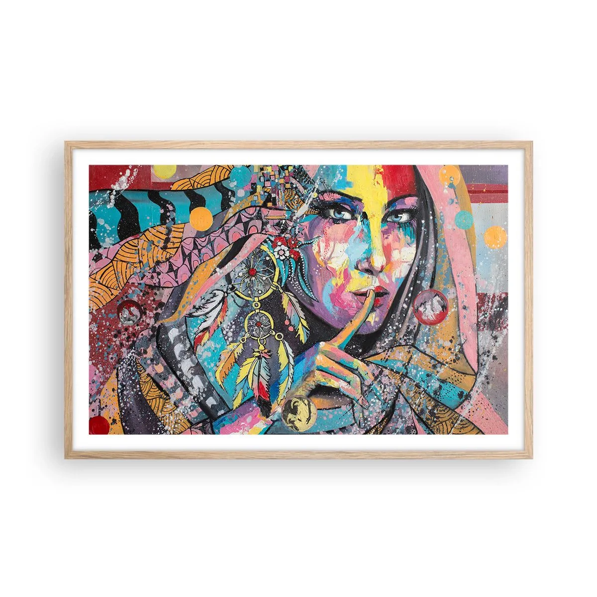 Affiche dans un chêne clair - Poster - Taisez-vous jusqu'à ce que vous compreniez - 91x61 cm