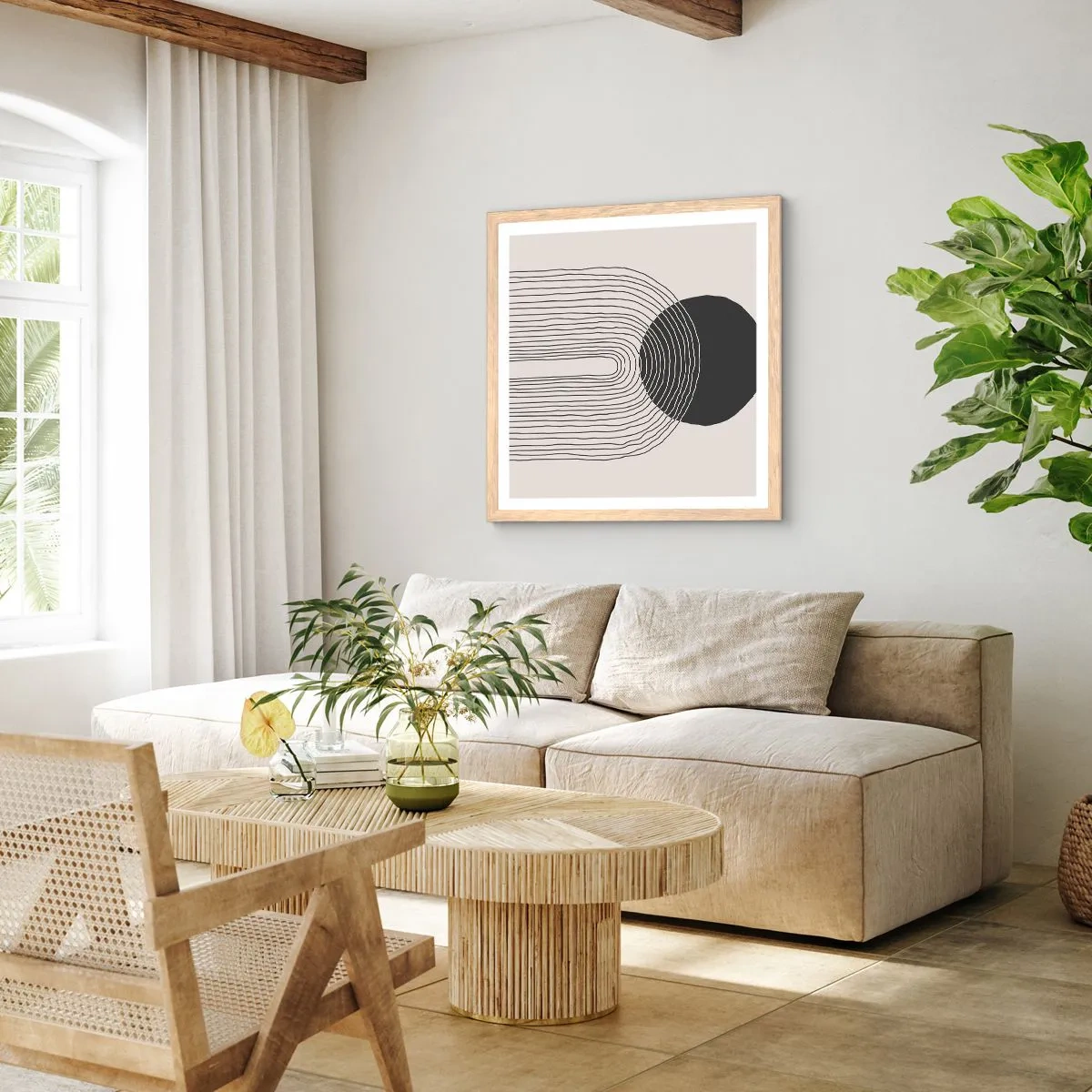 Affiche dans un chêne clair - Poster - Tremblement et confiance - 40x40 cm