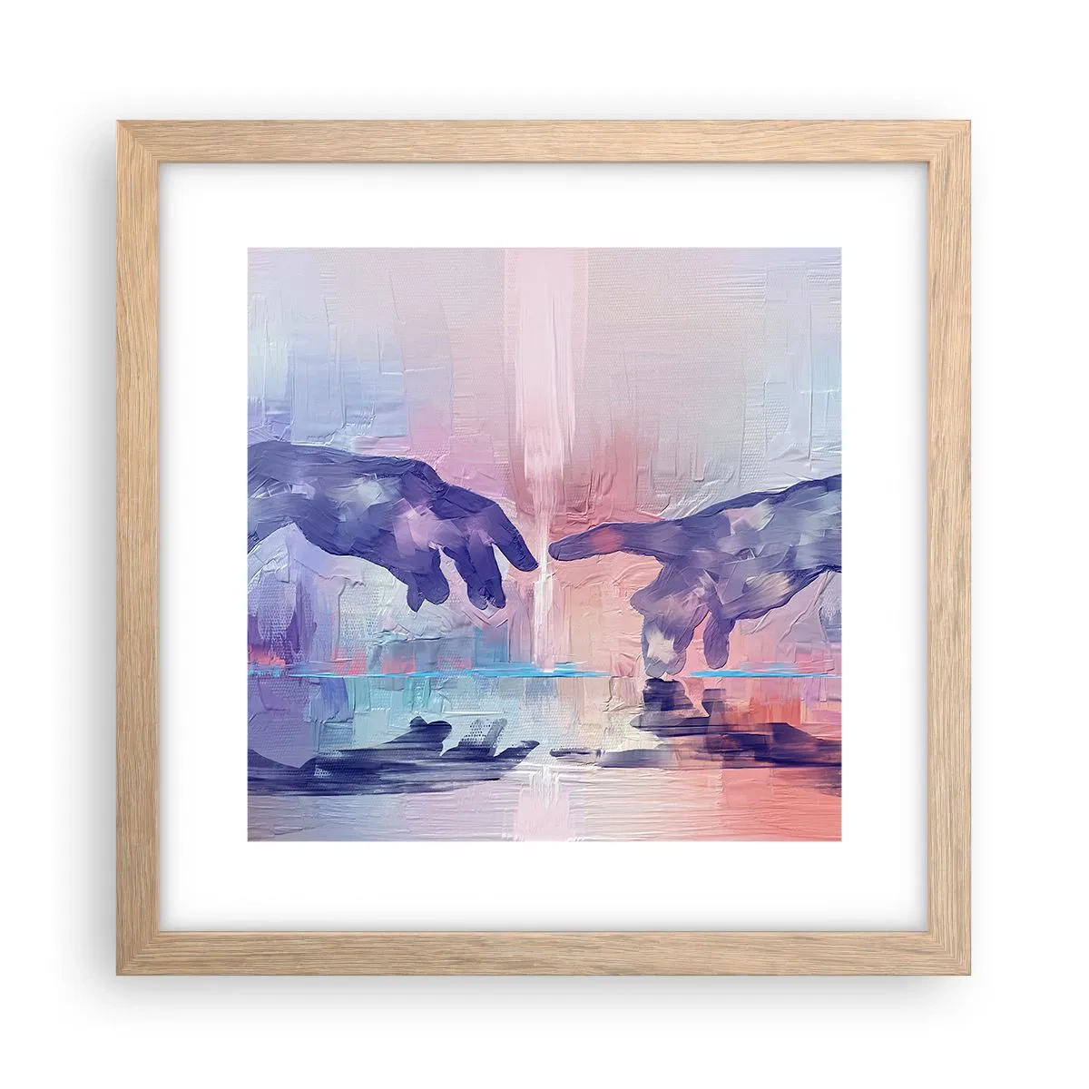 Affiche dans un chêne clair - Poster - Divine étincelle de vie - 30x30 cm