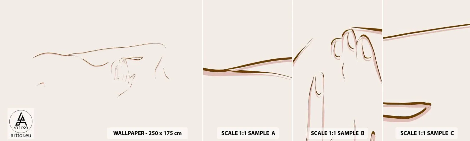 Échantillon De Papier Peint Standard Eco - La forme du désir - Abstraction, Graphique, Morceau - 100x30 cm