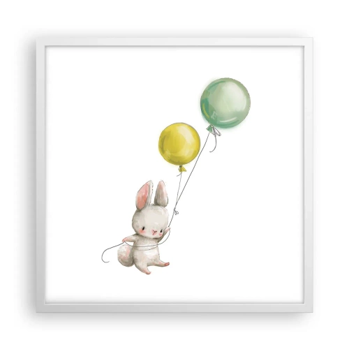 Affiche dans un cadre blanc - Poster - Moi aussi je vole! - 50x50 cm