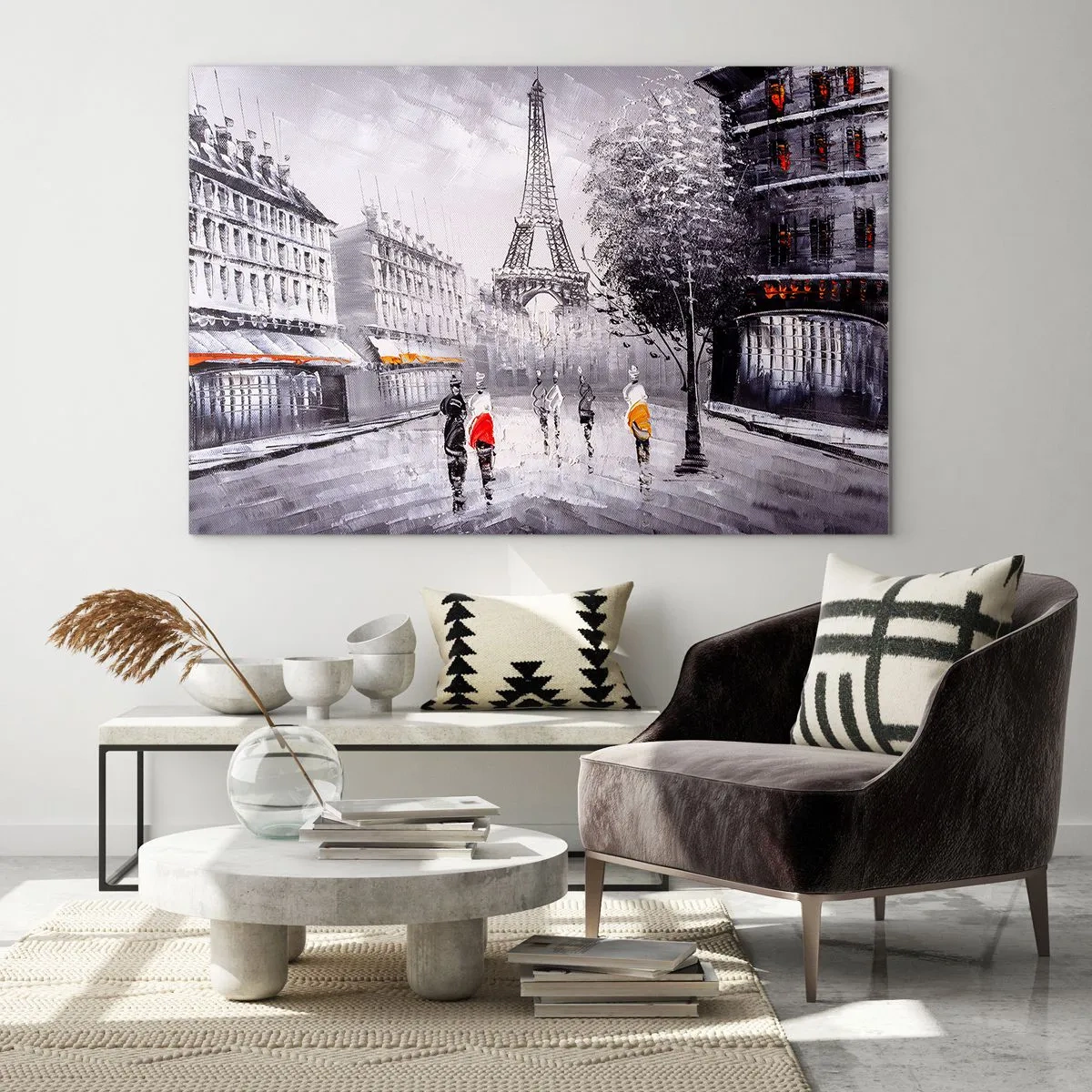 Impression sur verre - Image sur verre - Une balade parisienne - 120x80cm - Balade parisienne - Décoration murale moderne pour le salon et la chambre ARTTOR