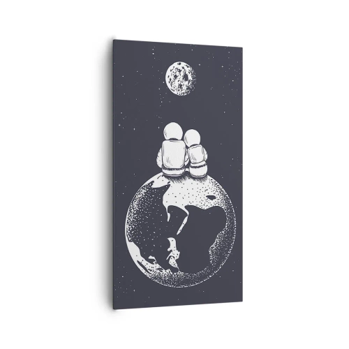 Impression sur toile - Image sur toile - Une histoire d'amour cosmique - 65x120 cm