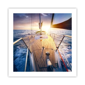 Affiche - Poster - Courir sur les vagues - 50x50 cm