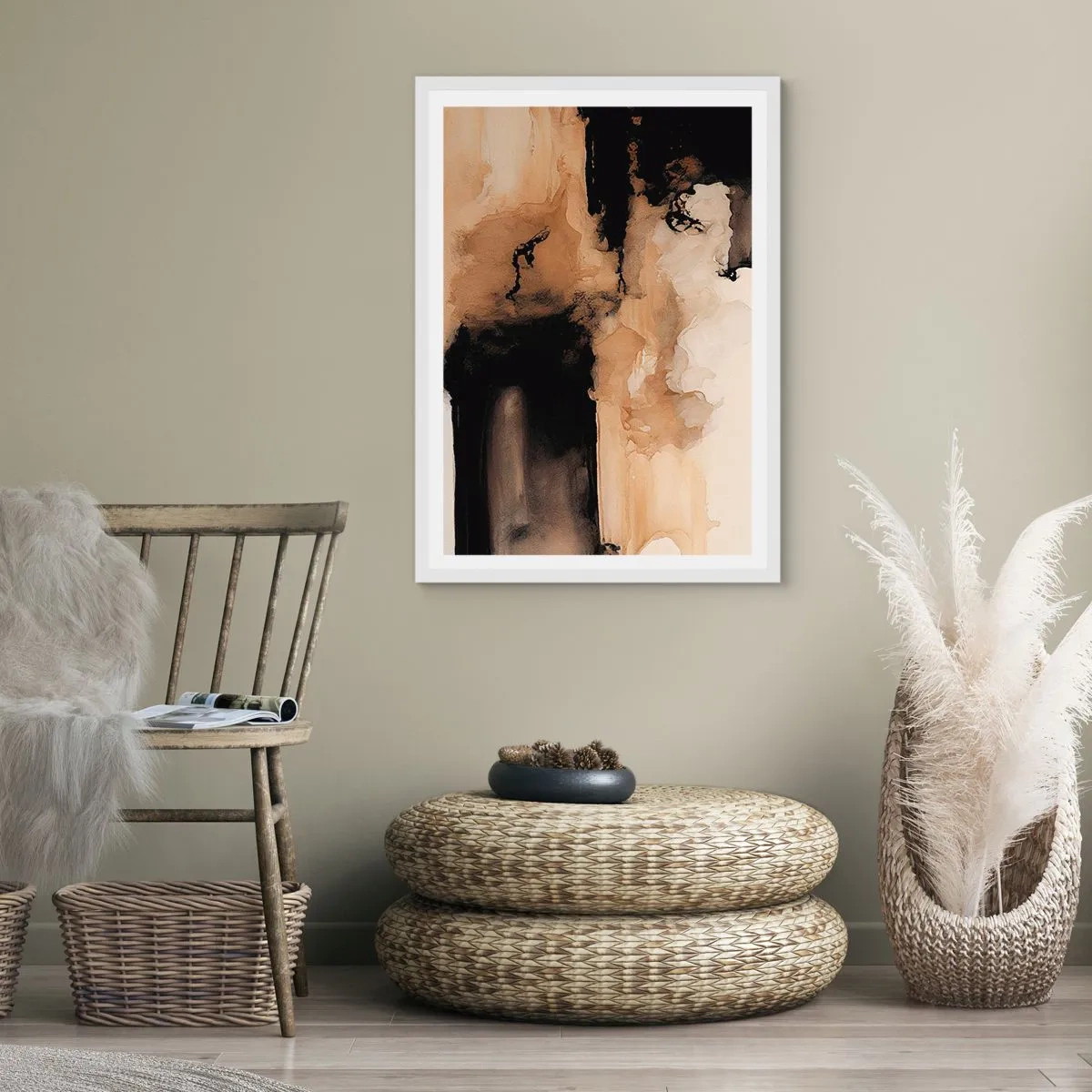 Affiche dans un cadre blanc - Poster - Une abstraction intrigante - 40x50 cm