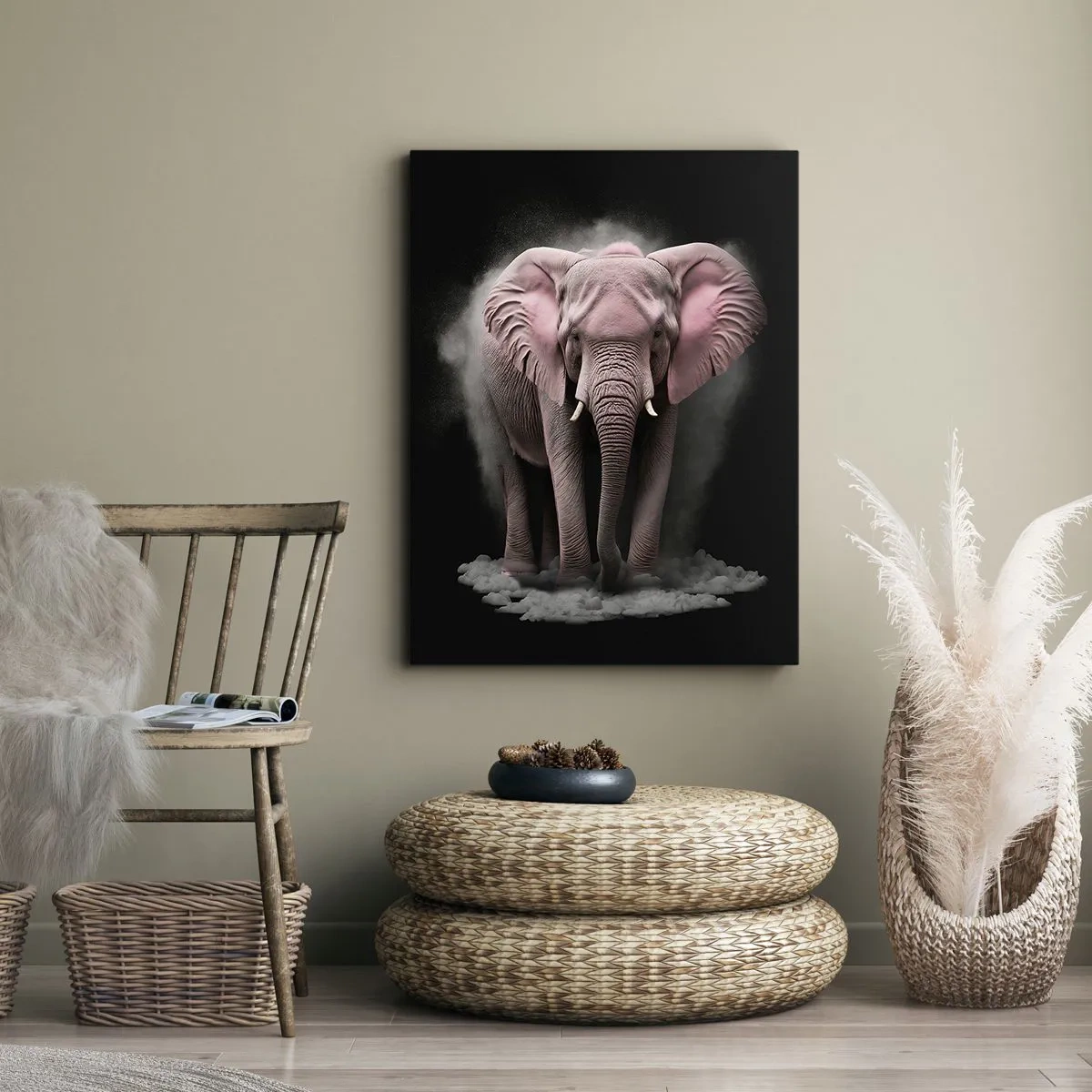 Impression sur toile - Image sur toile - Ne pensez pas à un éléphant rose ! - 45x80 cm