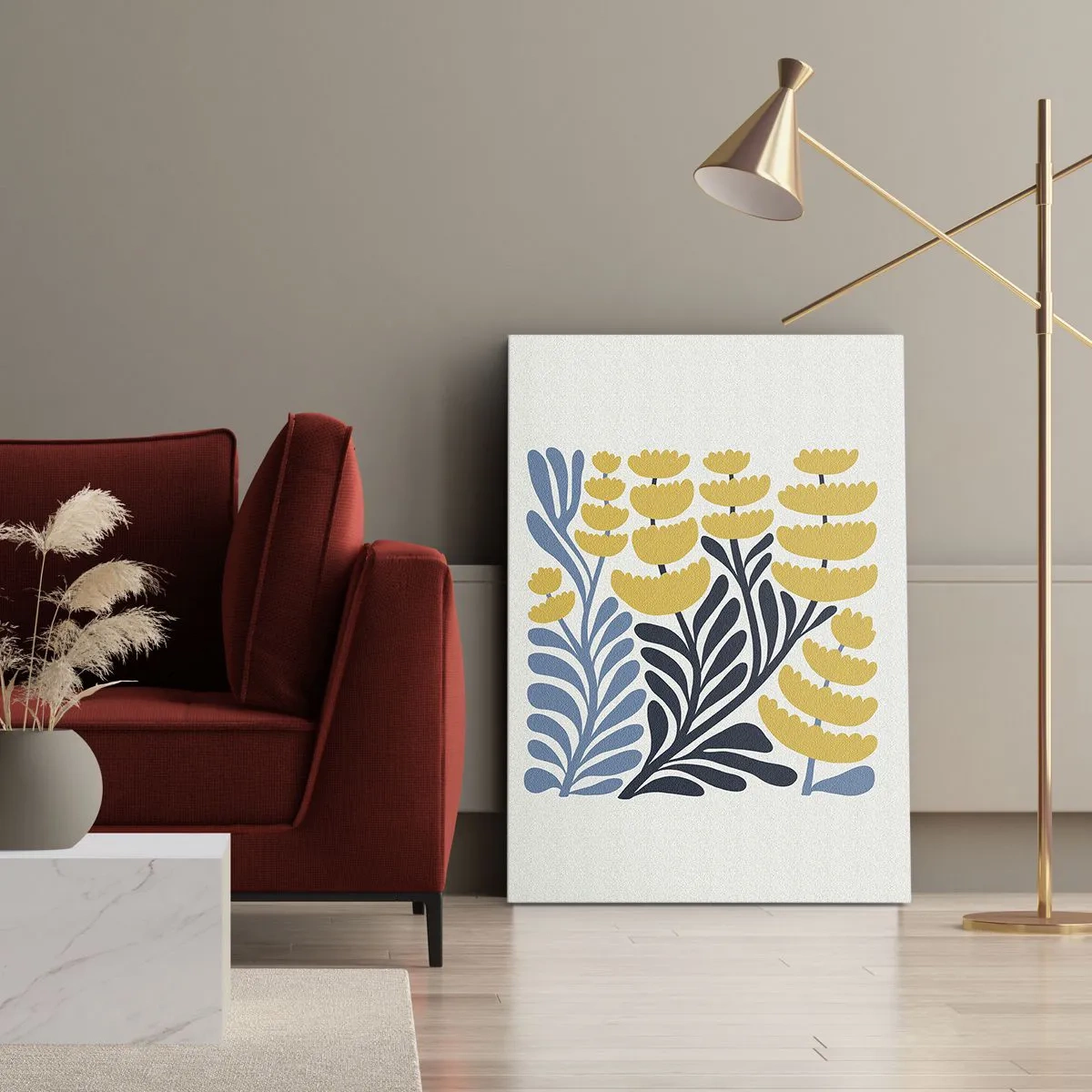 Impression sur toile - Image sur toile - Parterre de fleurs ensoleillé - 70x100 cm