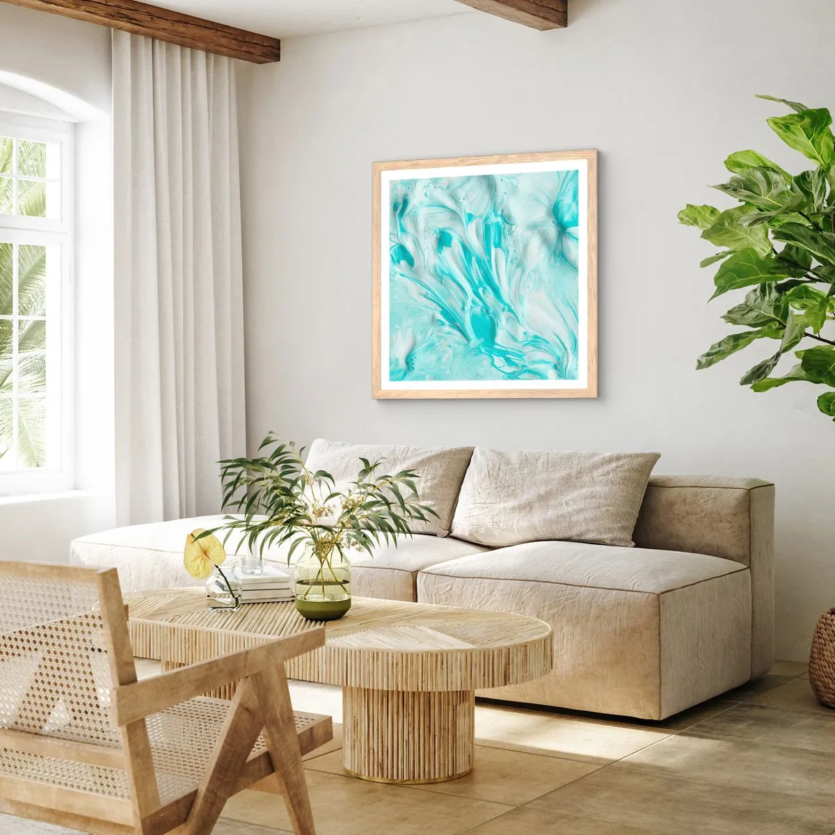 Affiche dans un chêne clair - Poster - Ensemble pour toujours - 50x50 cm