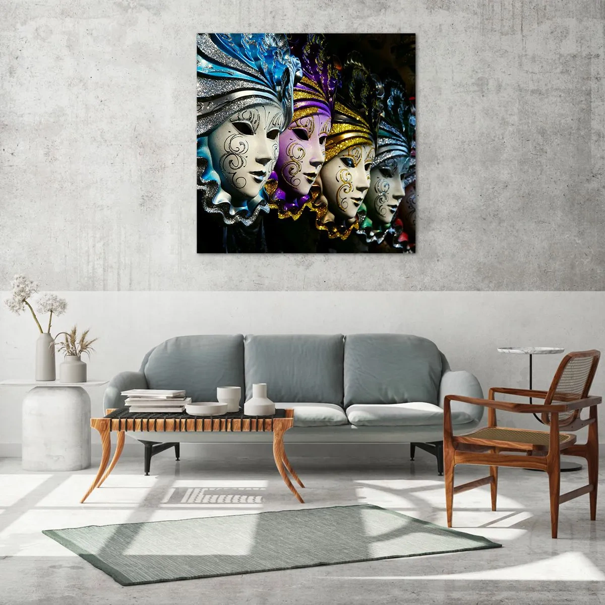 Impression sur verre - Image sur verre - Mystère en or et argent - 40x40 cm