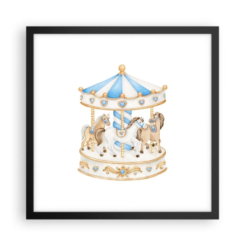 Affiche dans un cadre noir - Poster - Douce enfance - 40x40 cm