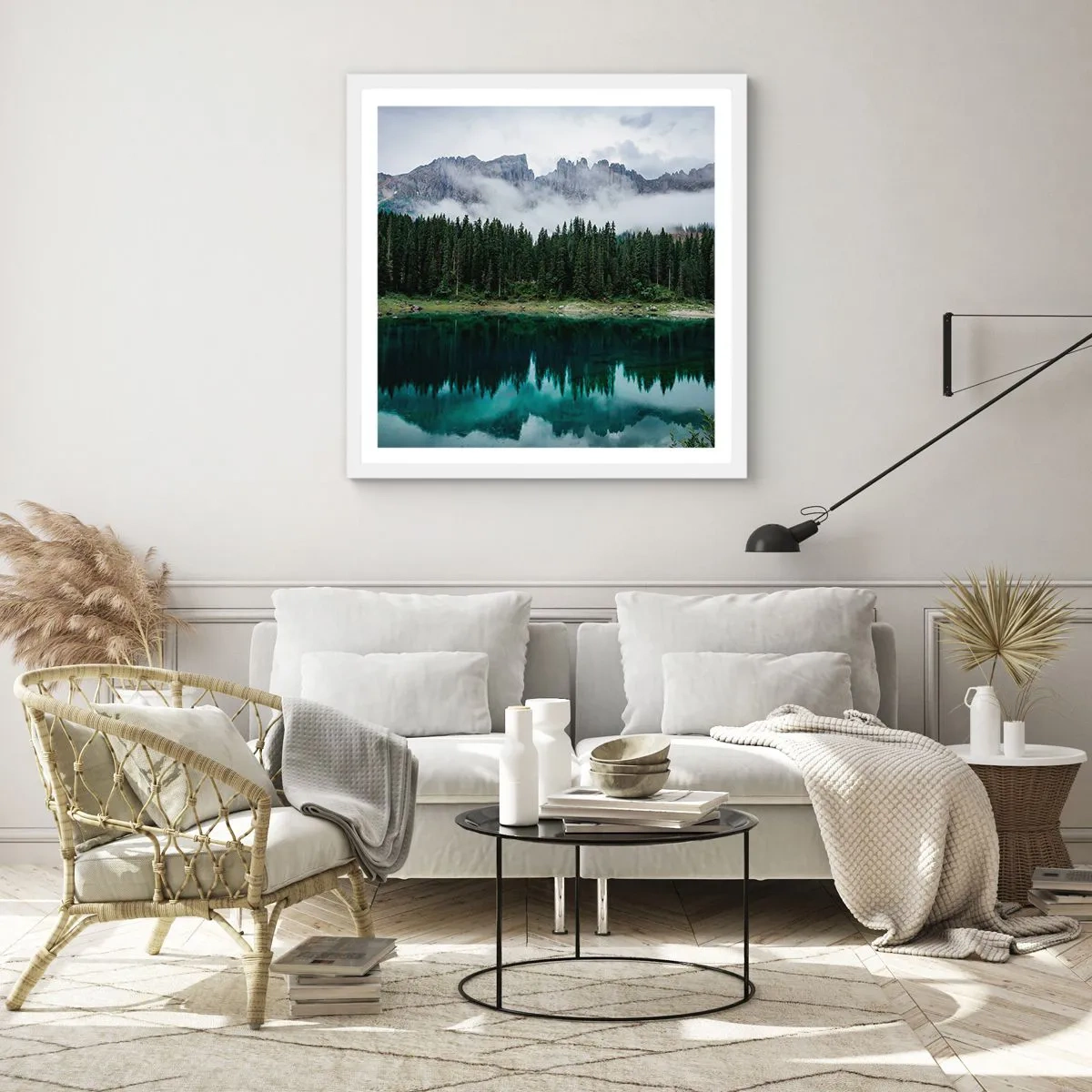 Affiche dans un cadre blanc - Poster - Chut, chut, ne réveillons pas l'eau qui dort - 40x40 cm