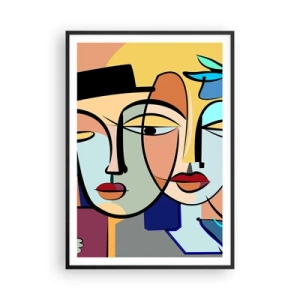 Affiche dans un cadre noir - Poster - Le Rendez-vous de Picasso - 70x100 cm