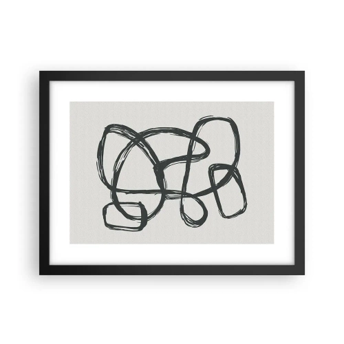 Affiche dans un cadre noir - Poster - Abstraction en boucle - 40x30 cm