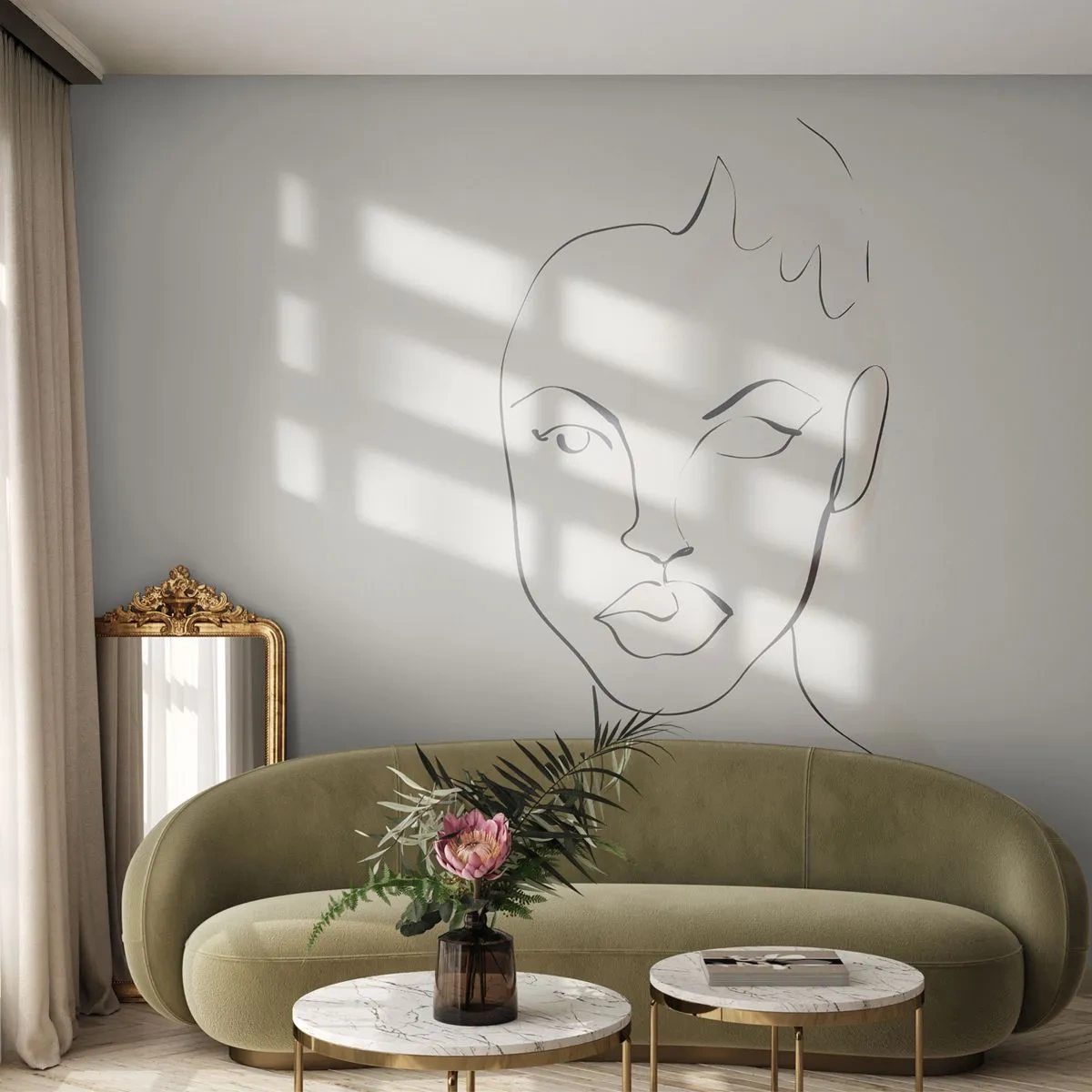 Papier Peint Photo Premium Canvas - Esquisse de la sensualité - Femme, Graphique, Morceau - 300x210 cm