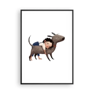 Affiche dans un cadre noir - Poster - Les meilleurs amis - 70x100 cm