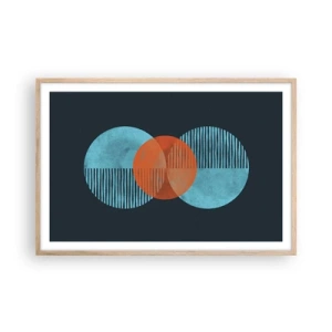 Affiche dans un chêne clair - Poster - Composition symétrique - 91x61 cm