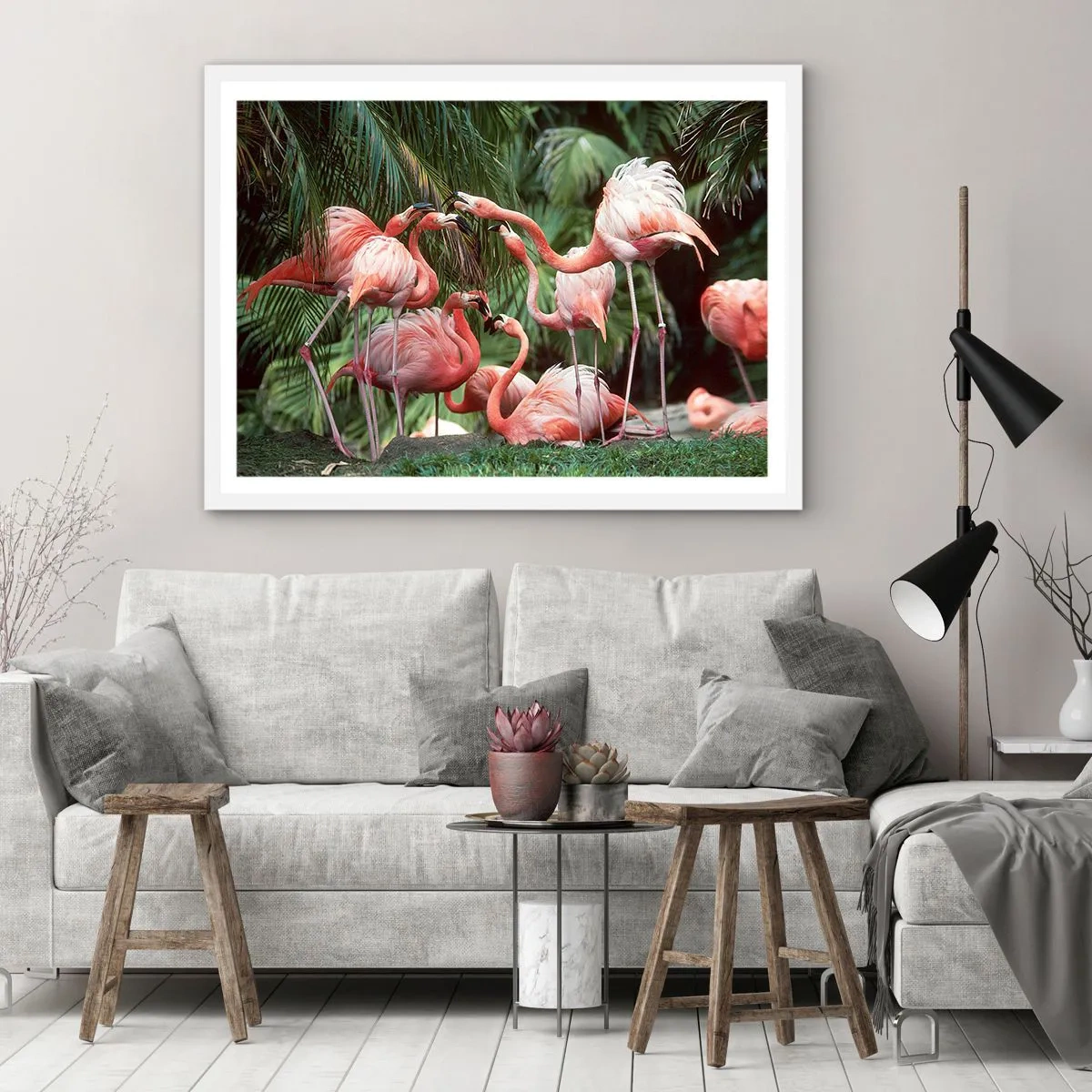 Affiche dans un cadre blanc - Poster - Potins d'après-midi - 40x30 cm