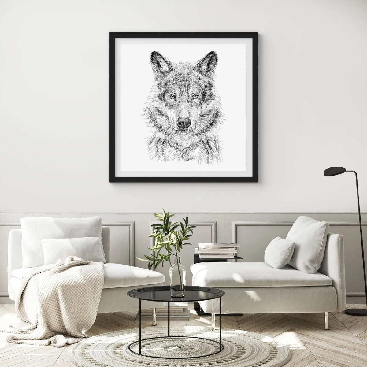 Affiche dans un cadre noir - Poster - Un leader né - 60x60 cm