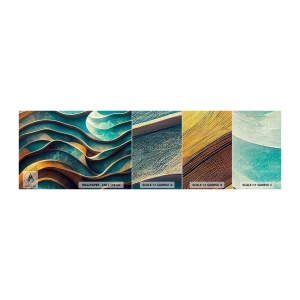 Échantillon de Papier Peint Premium Canvas - Méandres de bleu - Vagues, Abstraction, Tridimensionnel - 100x30 cm