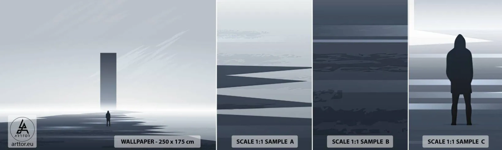 Échantillon de Papier Peint Autocollant Deluxe Sticker - Opportunité ou menace ? - Minimalisme, Moderne, Solitude - 100x30 cm