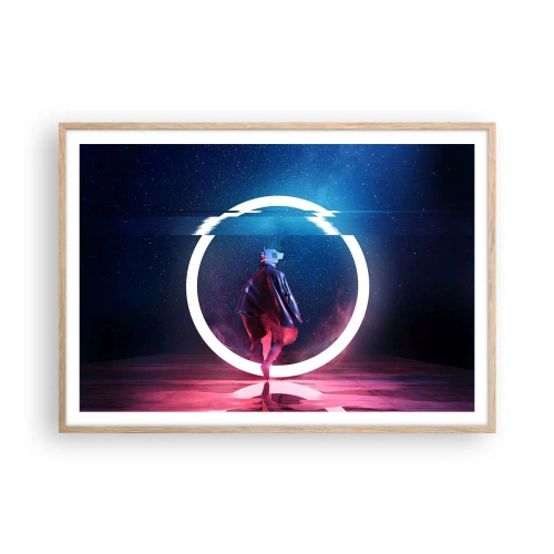 Affiche dans un chêne clair - Poster - Entre deux mondes - 100x70 cm