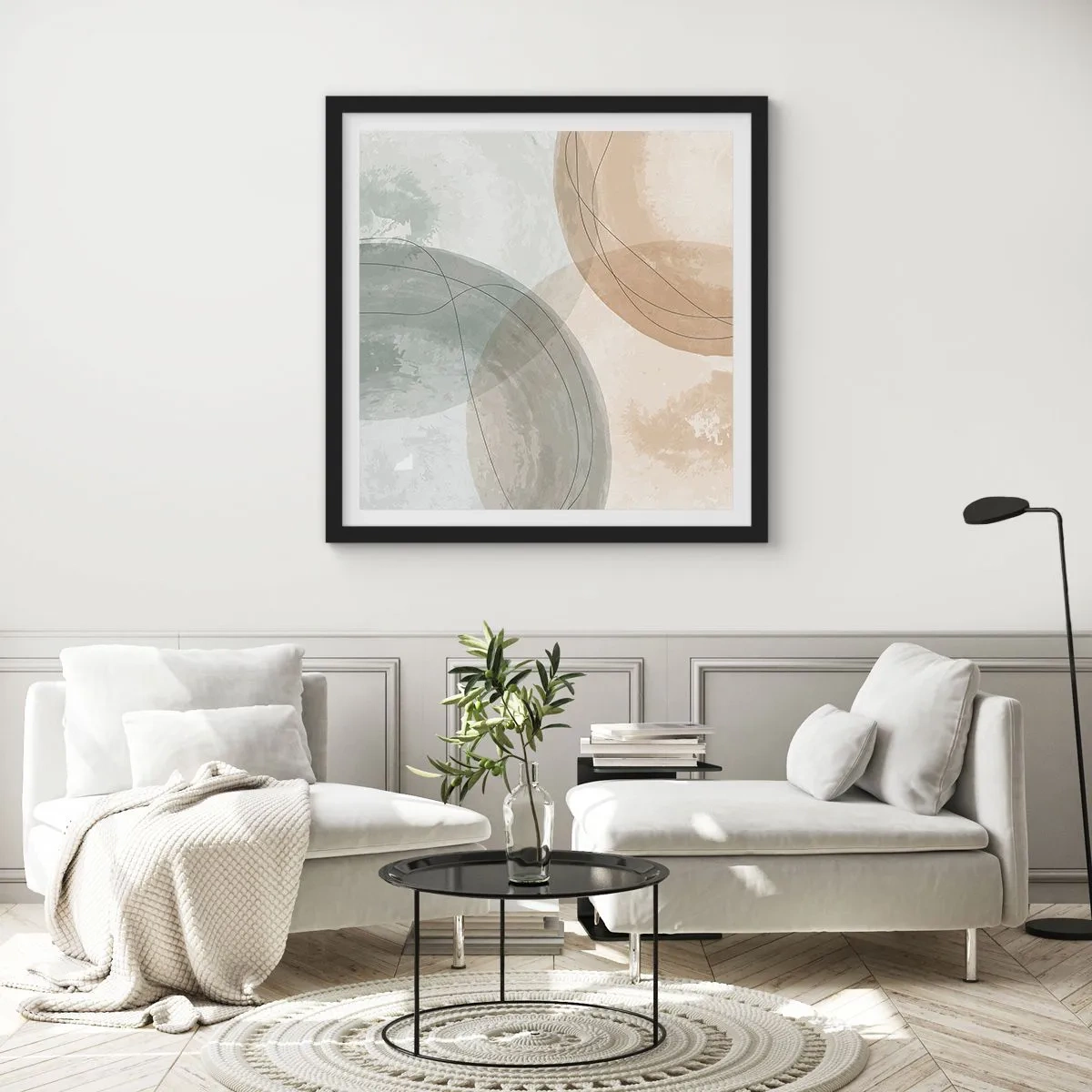 Affiche dans un cadre noir - Poster - Mondes pénétrants - 30x30 cm