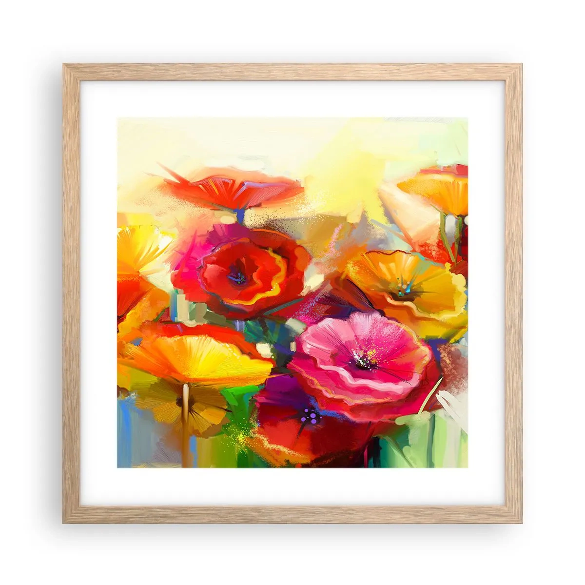 Affiche dans un chêne clair - Poster - Pas seulement rouge - 40x40 cm