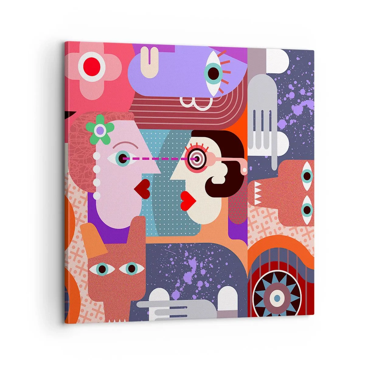 Impression sur toile - Image sur toile - Les yeux dans les yeux - 60x60 cm