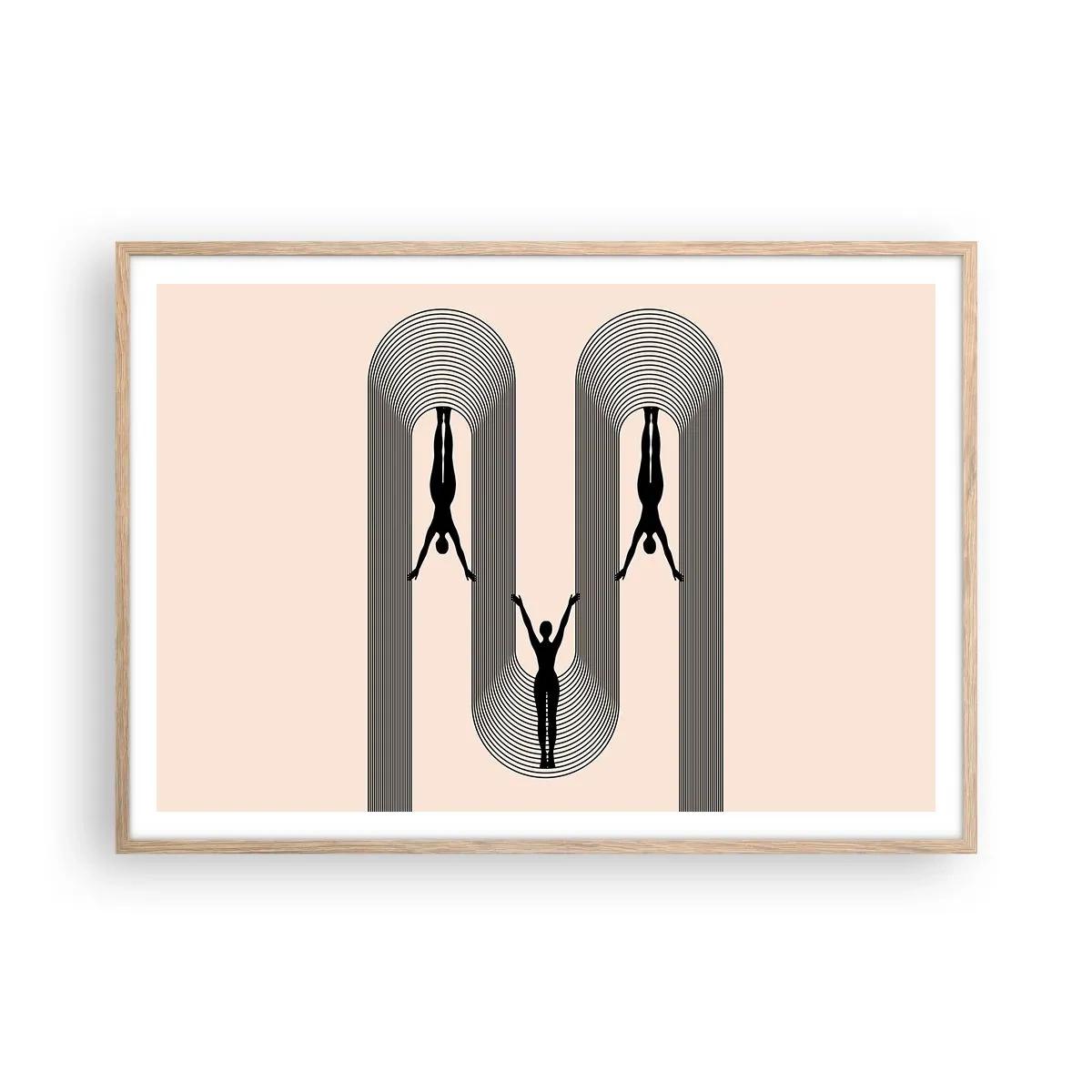 Affiche dans un chêne clair - Poster - Les jambes en l’air - 100x70 cm