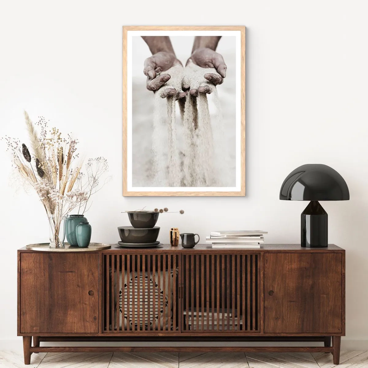 Affiche dans un chêne clair - Poster - Avec ces mains… - 30x40 cm