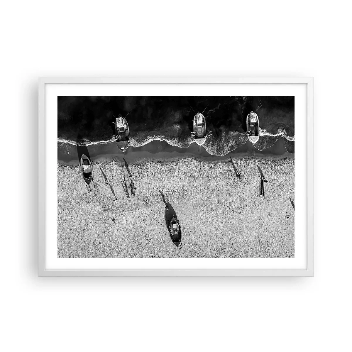 Affiche dans un cadre blanc - Poster - Toujours sur le rivage… - 70x50 cm