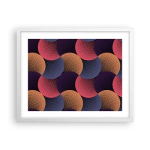 Affiche dans un cadre blanc - Poster - Dans un rythme circulaire - 50x40 cm