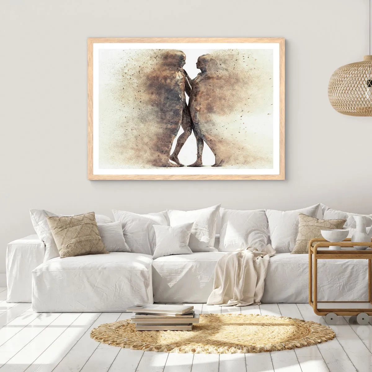 Affiche dans un chêne clair - Poster - Ils sont sortis de la poussière pour aimer - 91x61 cm