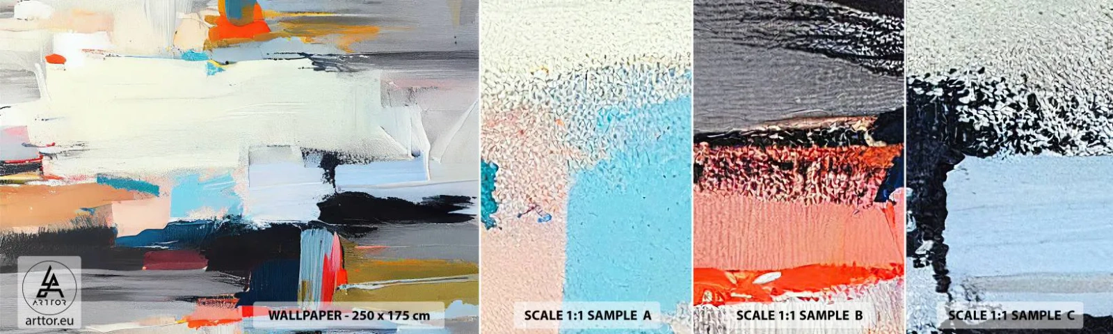 Échantillon de Papier Peint Autocollant Deluxe Sticker - Y a-t-il une méthode ? - Moderne, Des peintures, Minimaliste - 100x30 cm