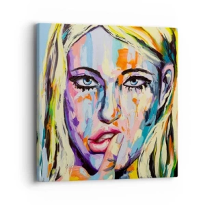 Impression sur toile - Image sur toile - Regarde-la droit dans les yeux - 40x40 cm