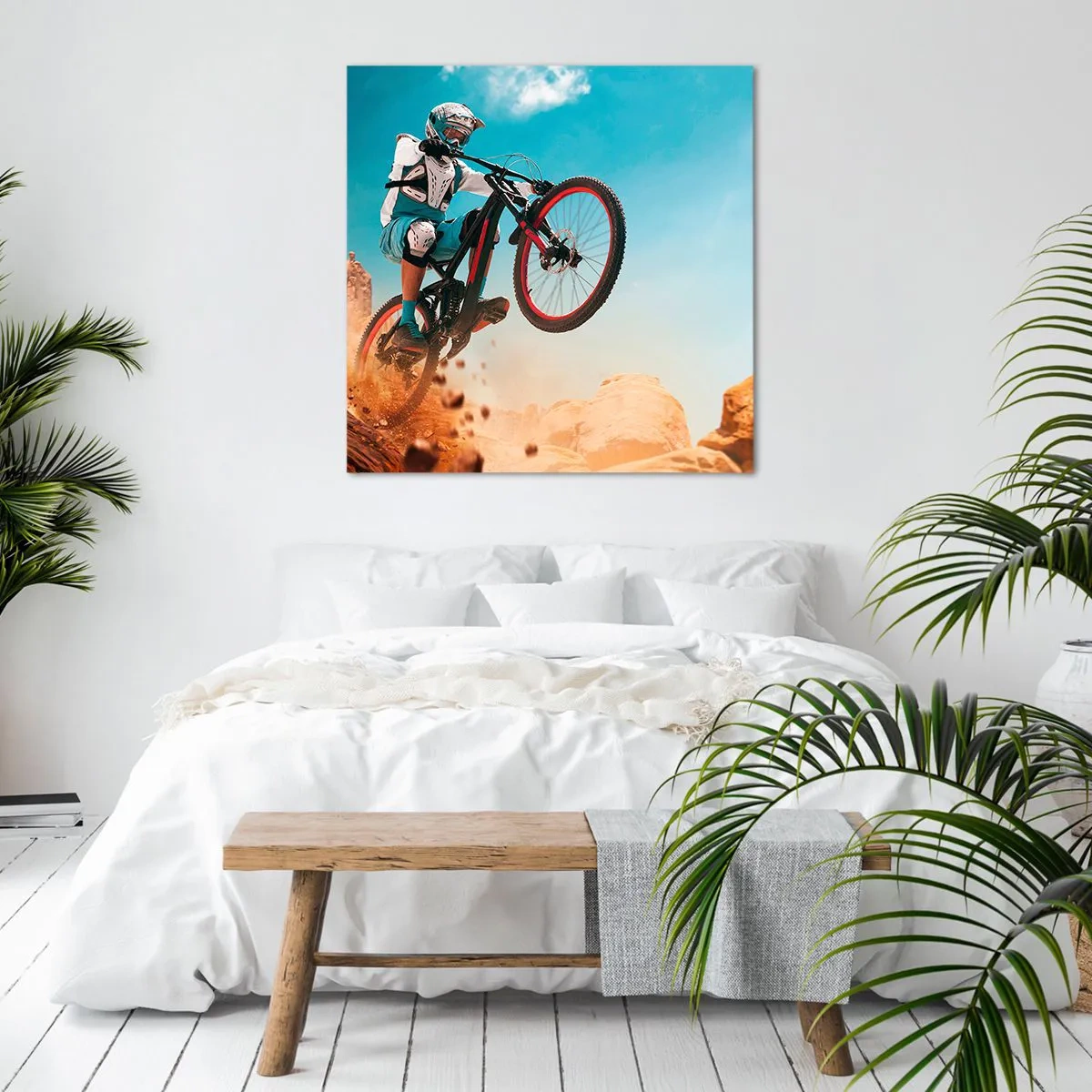 Impression sur toile - Image sur toile - Démon de la folie du vélo - 70x70 cm