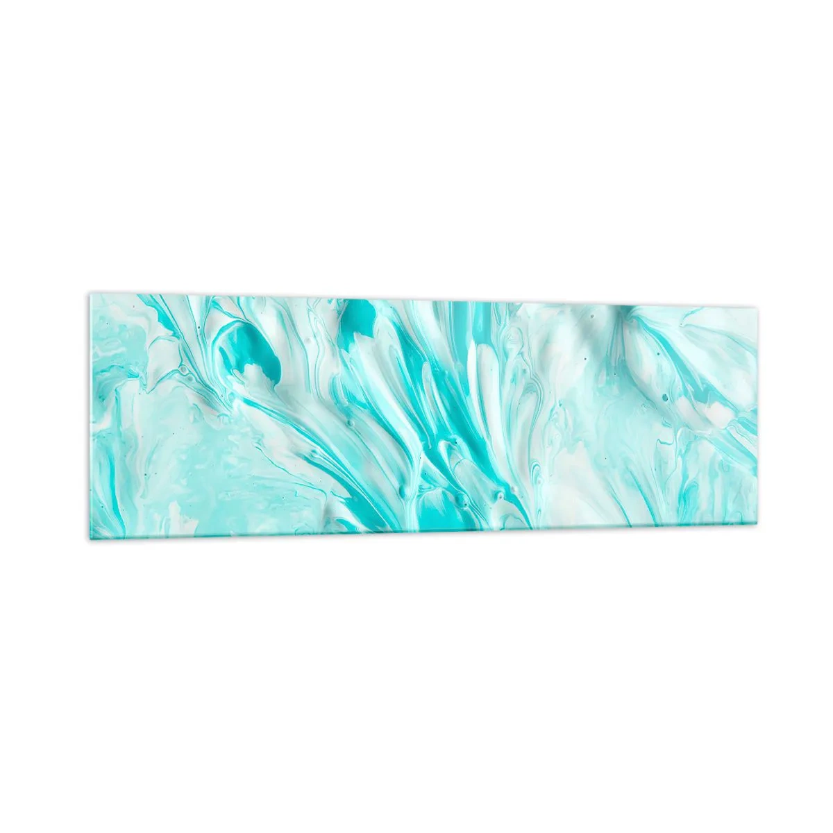 Impression sur verre - Image sur verre - Un motif abstrait dans des tons pastel de bleu et de blanc. - 160x50cm - Ensemble pour toujours - Décoration murale moderne pour le salon et la chambre ARTTOR