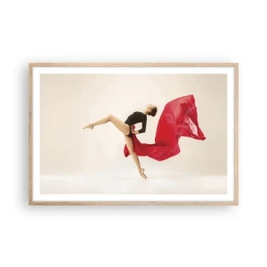 Affiche dans un chêne clair - Poster - Rouge et noir - 91x61 cm