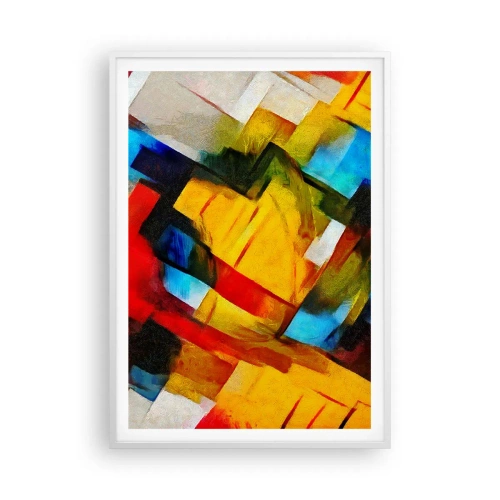 Affiche dans un cadre blanc - Poster - Une superposition multicolore - 70x100 cm