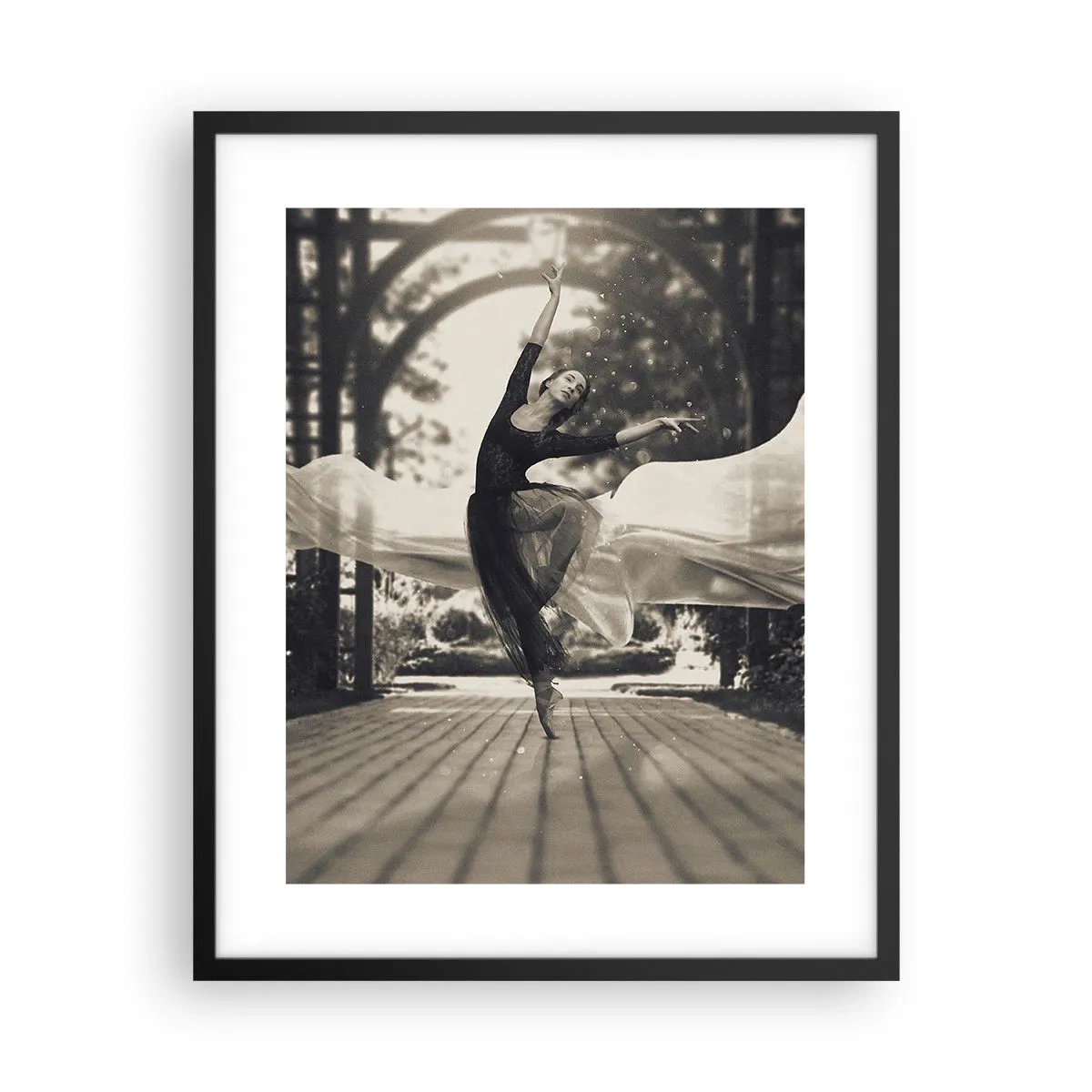 Affiche dans un cadre noir - Poster - La danse de l'esprit jardin - 40x50 cm
