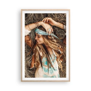 Affiche dans un chêne clair - Poster - En route vers les années d'amour - 61x91 cm