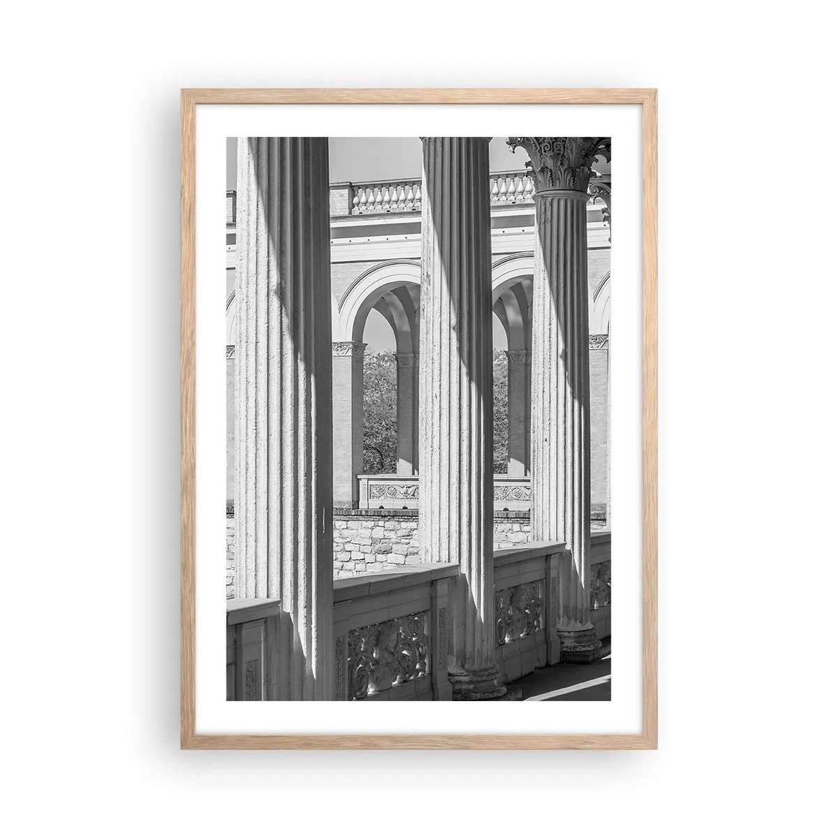 Affiche dans un chêne clair - Poster - Arcade ensoleillée - 50x70 cm